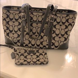 Coach handbag and wristlet